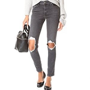 Levi's 721 High Rise Distressed Skinny Jeans